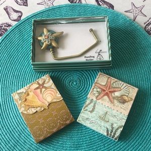 Starfish Handbag Holder & Mini Notepads